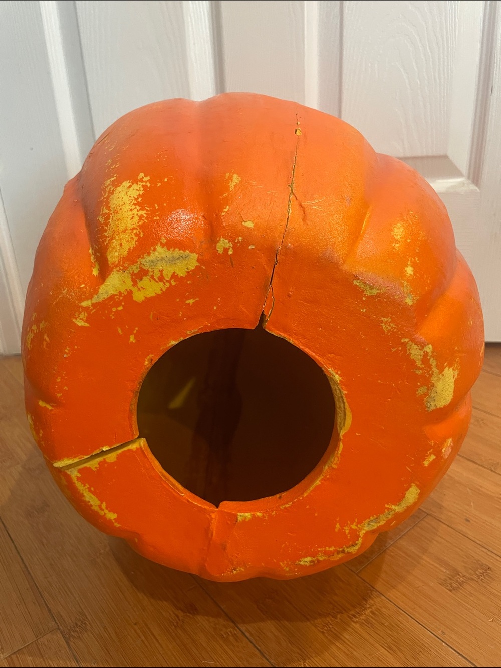 Vintage 90s Foam Jack O Lantern Pumpkin orange Halloween Blow Mold Decoration - Picture 6 of 6